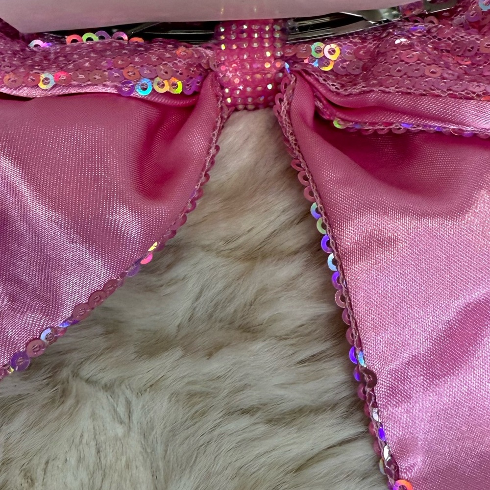 CAT & JACK PINK SEQUIN HAIR BOW CLIP - Picture 6 of 12